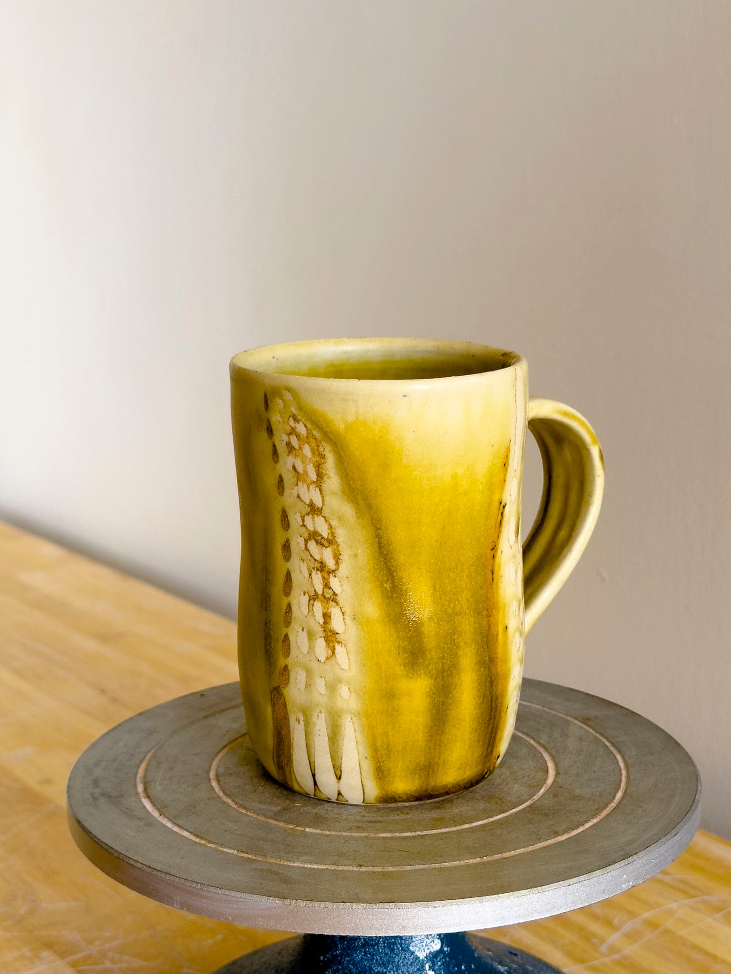 Handmade Mug - Amber Ash w/18kt Gold Luster #2 - OOAK