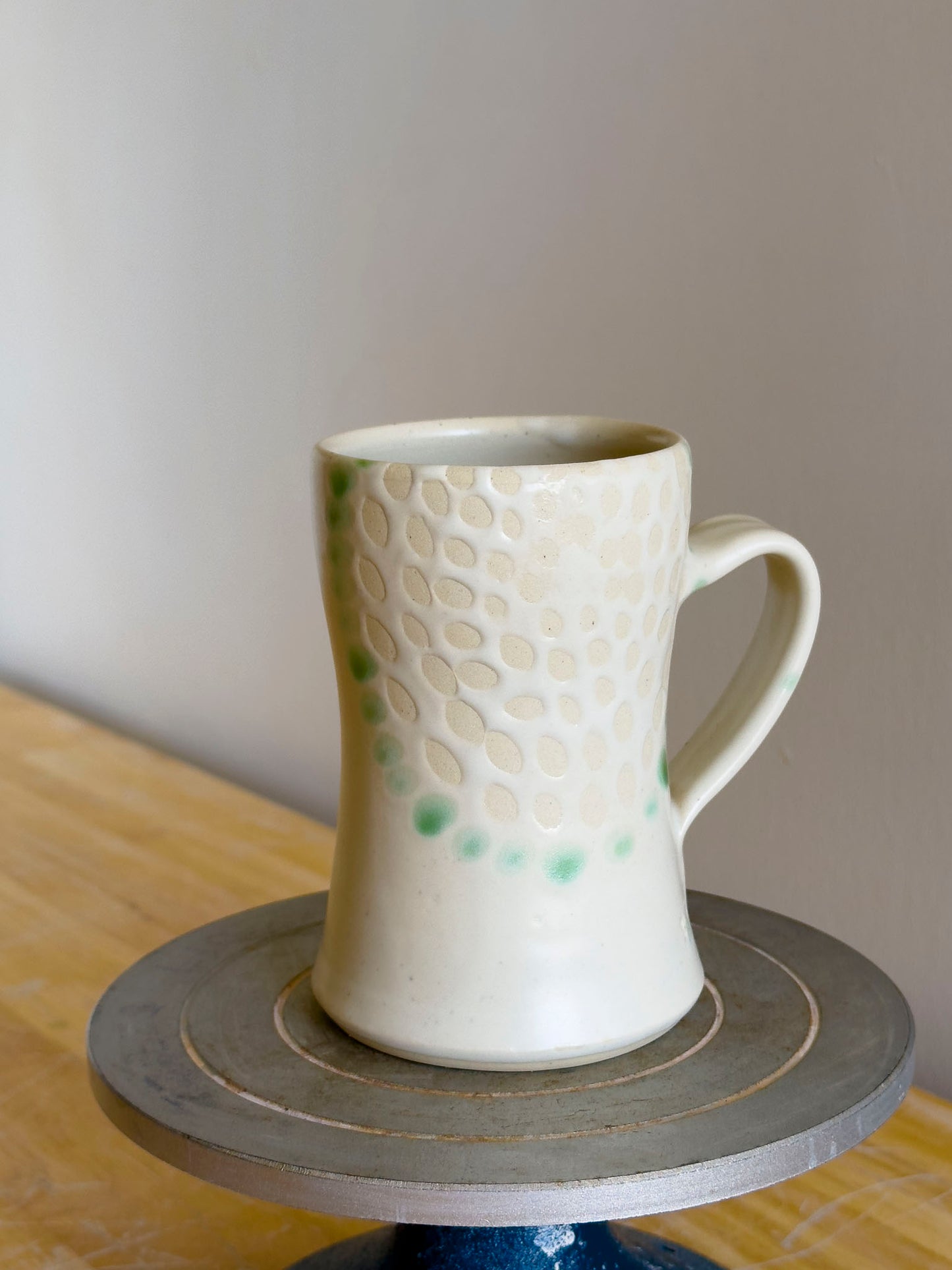 Handmade Mug - Frosted Earth w/ Sage Bloom #2 - OOAK