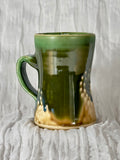 Handmade Mug 24 oz- Emerald Amber #1 w/18kt gold luster - Jordan King Clay