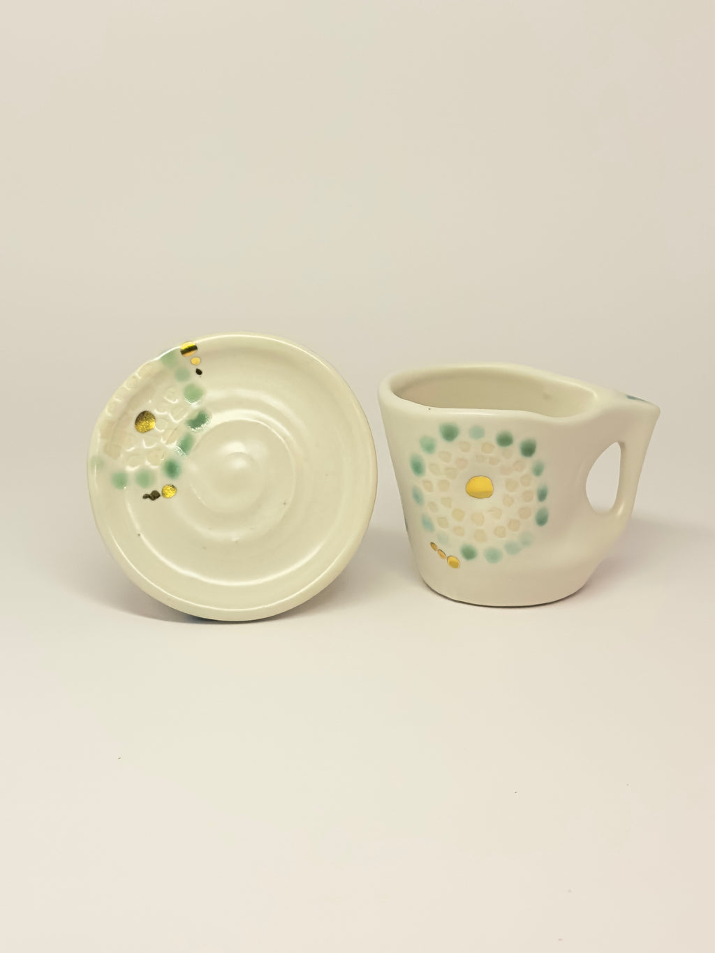 Espresso Cup & Saucer w/18kt gold detail - Jordan King Clay