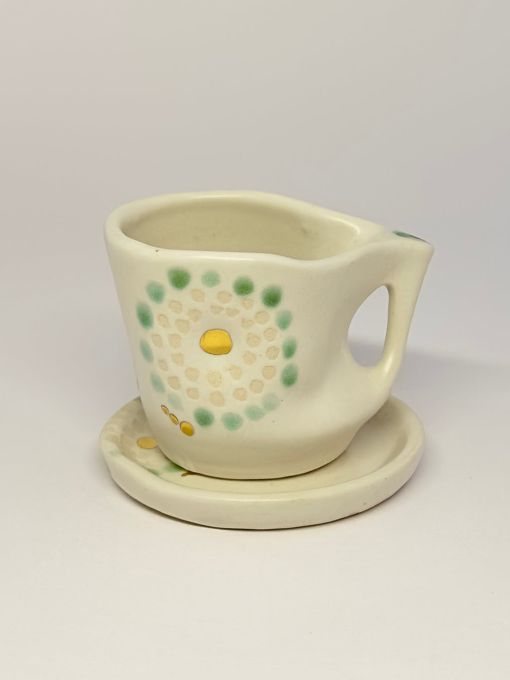 Espresso Cup & Saucer w/18kt gold detail - Jordan King Clay