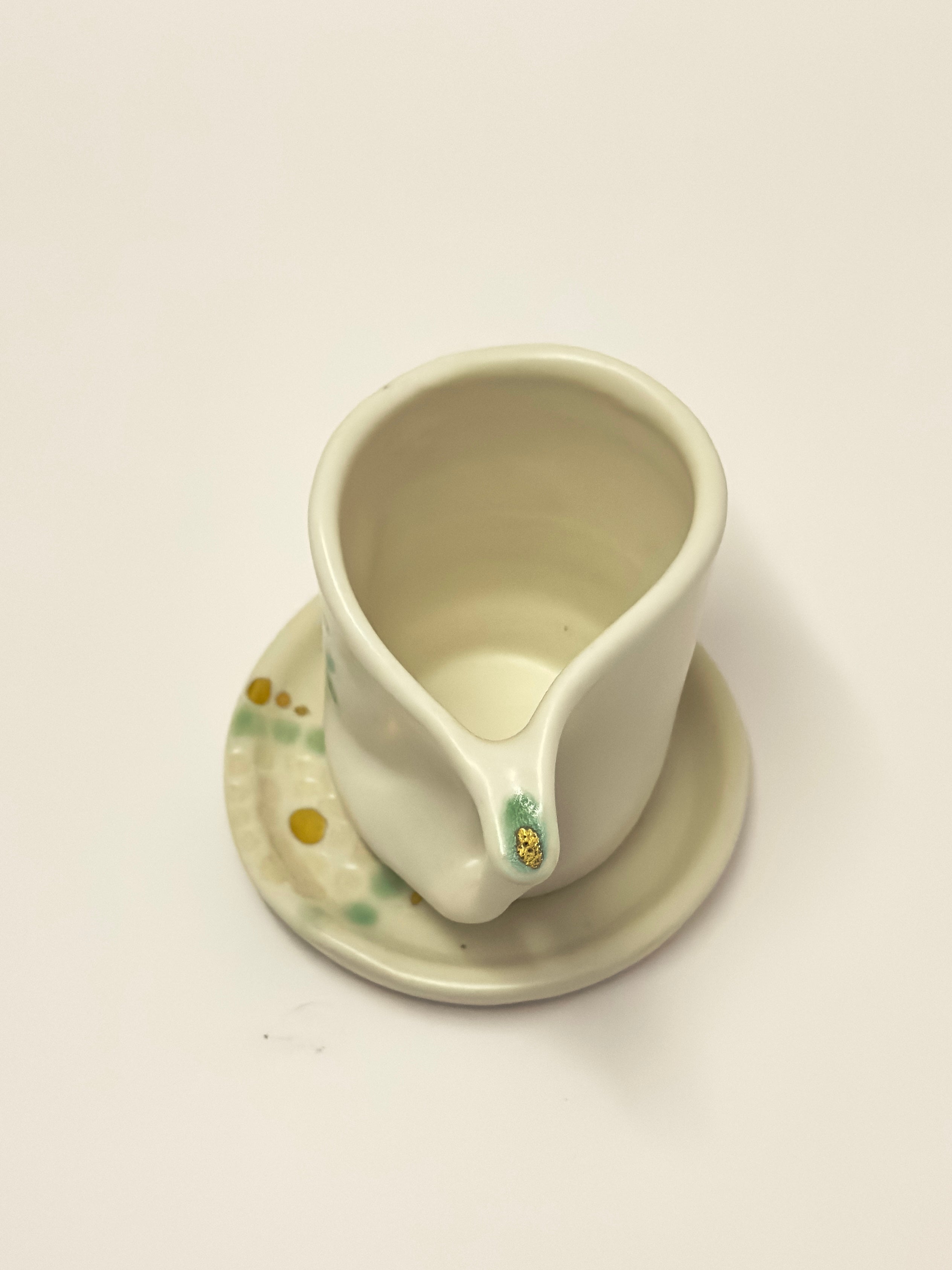 Espresso Cup & Saucer w/18kt gold detail - Jordan King Clay