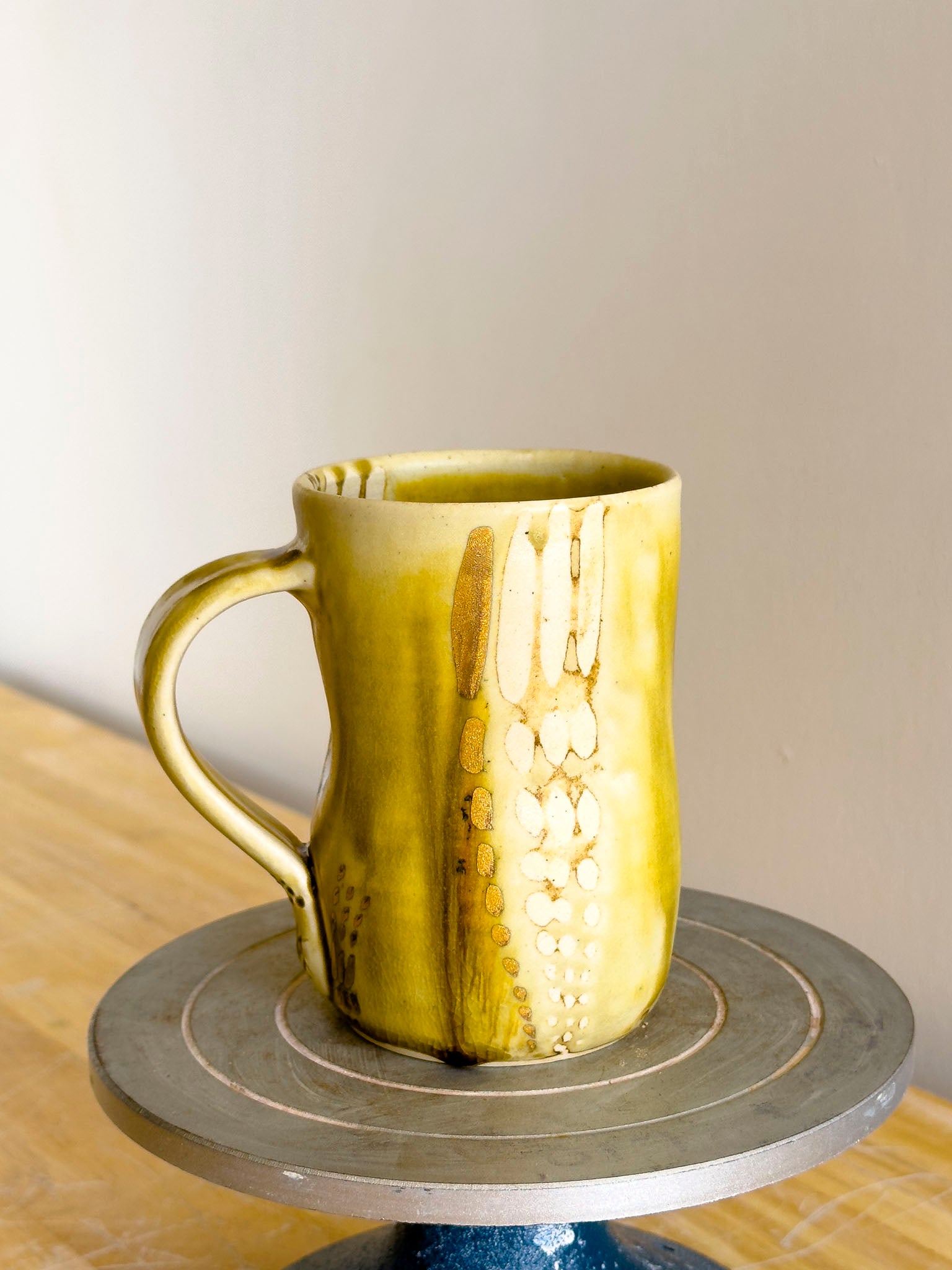 Handmade Mug - Amber Ash w/18kt Gold Luster #2 - Jordan King Clay
