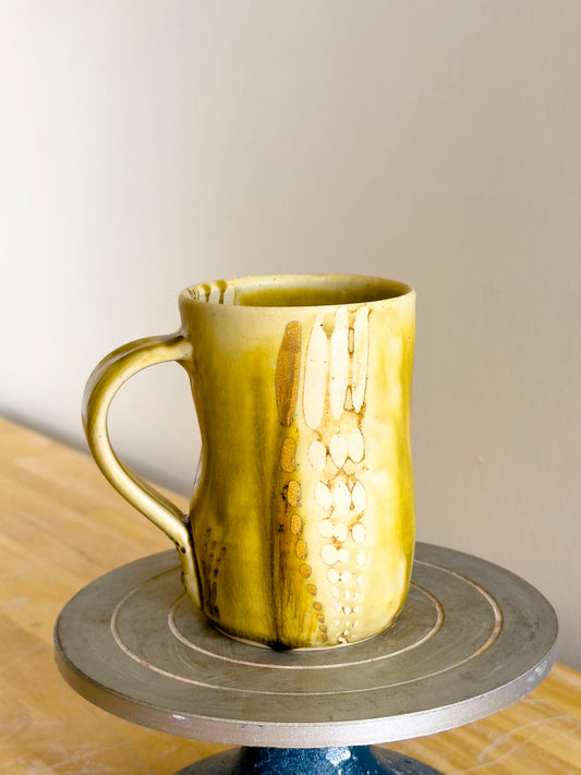 Handmade Mug - Amber Ash w/18kt Gold Luster #2 - OOAK