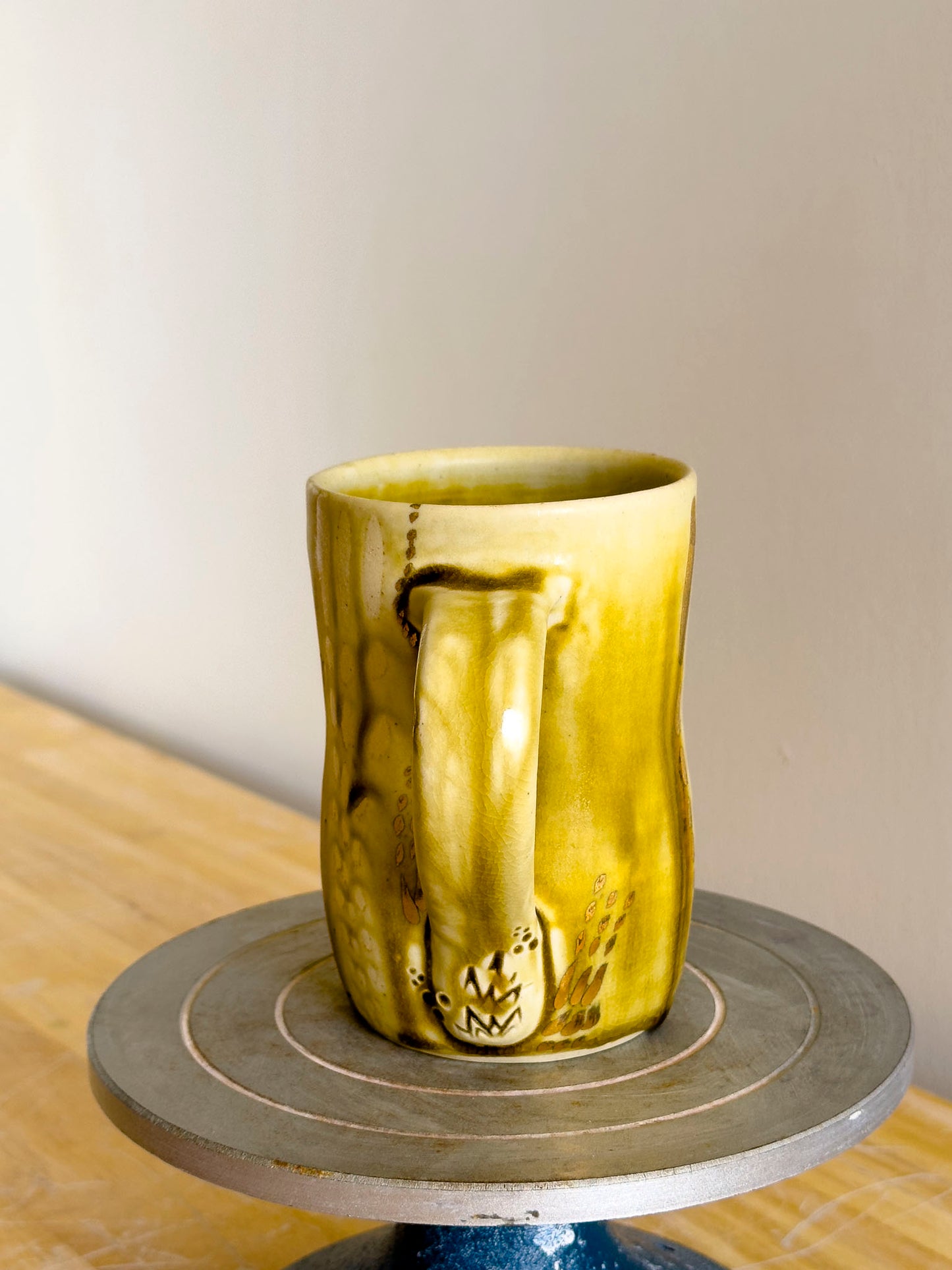 Handmade Mug - Amber Ash w/18kt Gold Luster #2 - OOAK