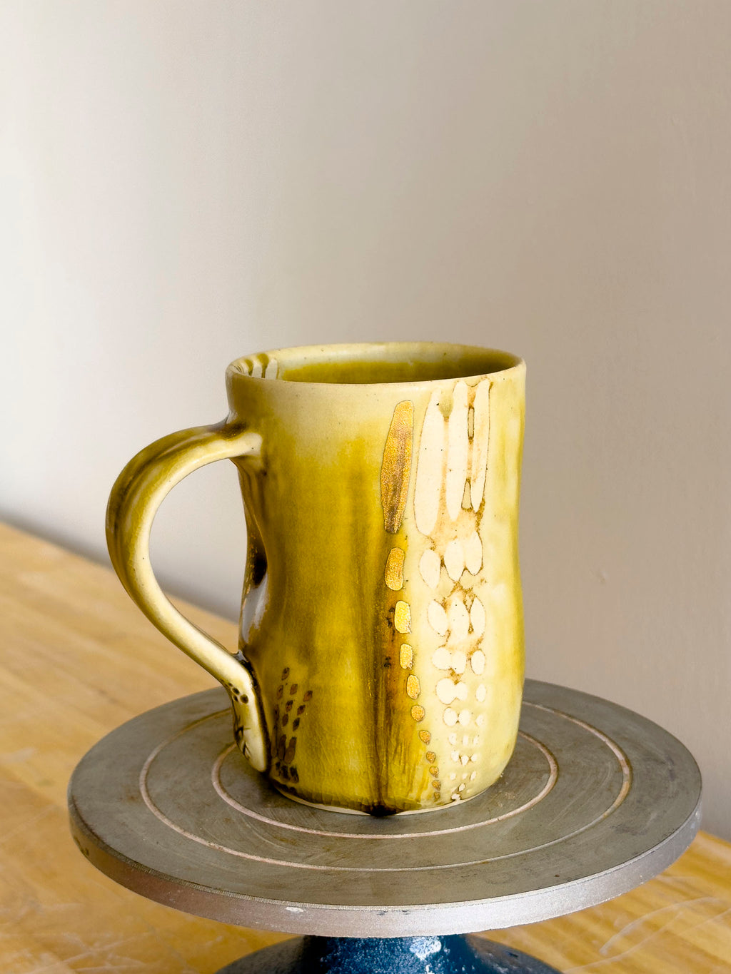 Handmade Mug - Amber Ash w/18kt Gold Luster #2 - Jordan King Clay