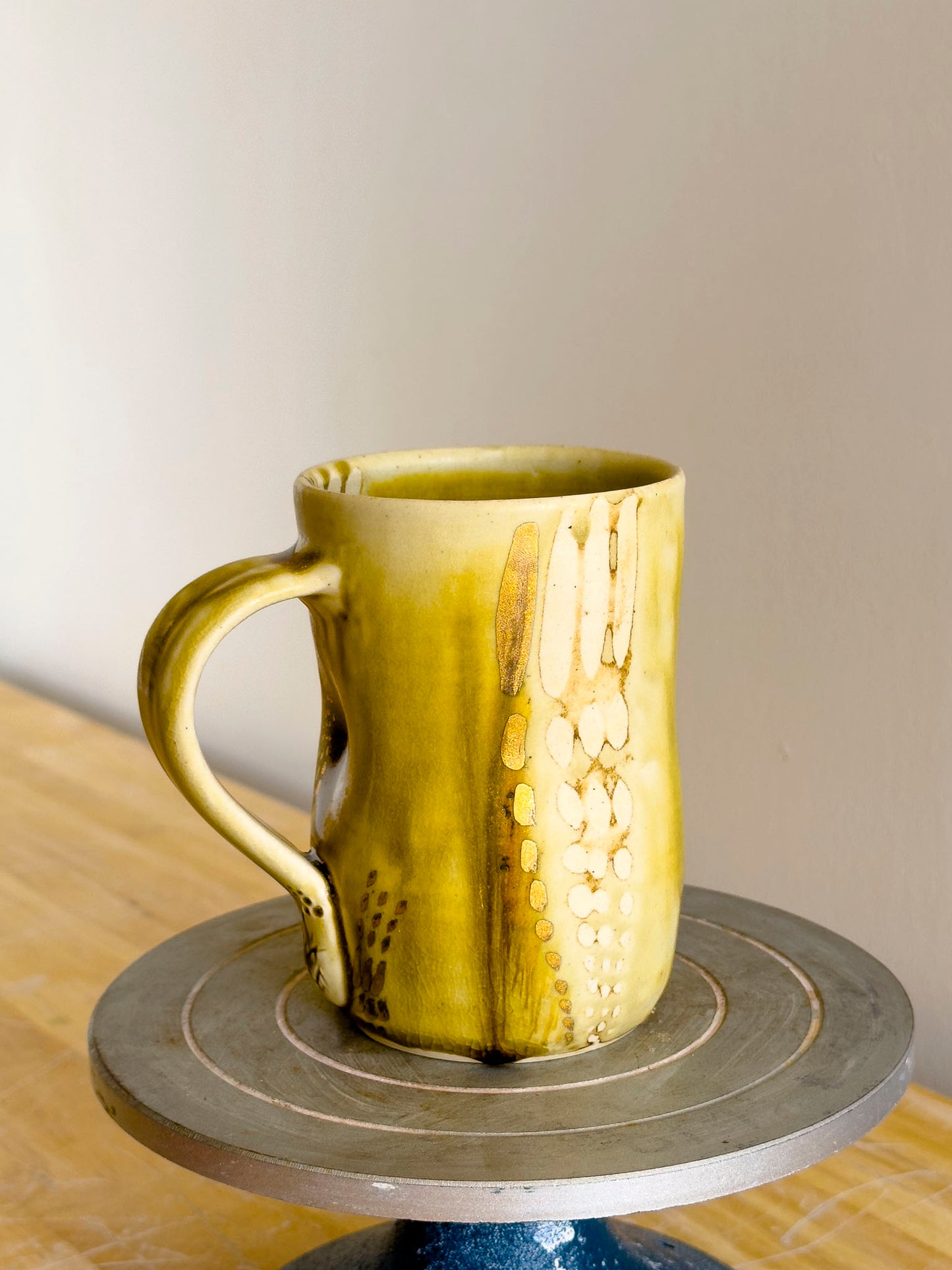 Handmade Mug - Amber Ash w/18kt Gold Luster #2 - OOAK