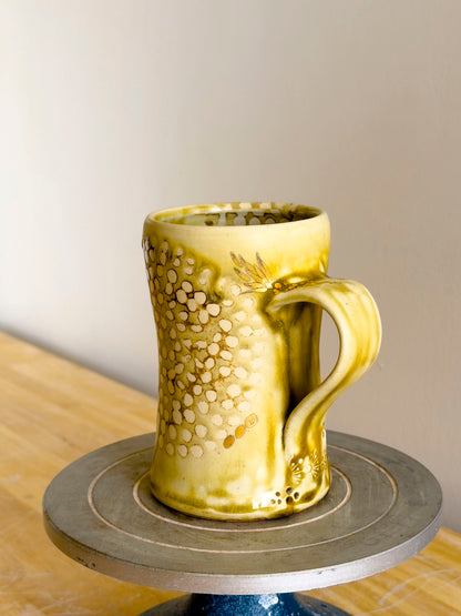 Handmade Mug - Amber Ash w/ 18kt Gold Luster #1 - OOAK