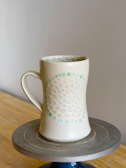 Handmade Mug - Frosted Earth w/ Sage Bloom #2 - OOAK