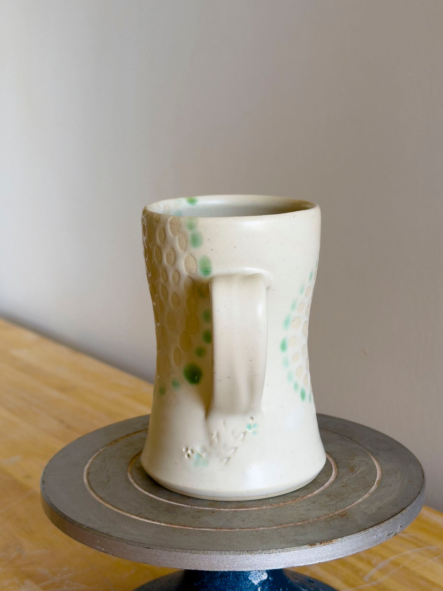 Handmade Mug - Frosted Earth w/ Sage Bloom #2 - OOAK