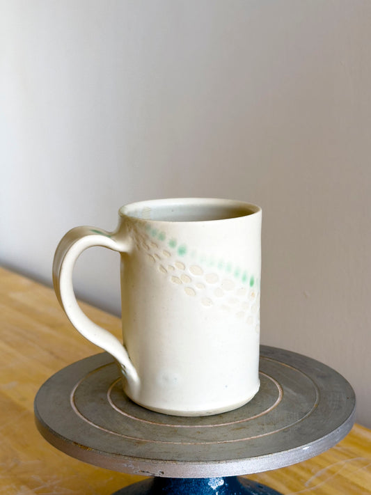 Handmade Mug - Frosted Earth w/ Sage Cascade #1 - OOAK