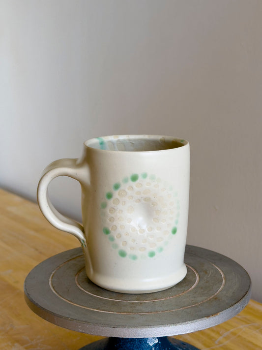 Handmade Mug - Frosted Earth w/ Sage Bloom #1 - OOAK