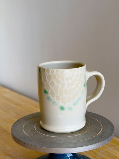 Handmade Mug - Frosted Earth w/ Sage Bloom #1 - OOAK