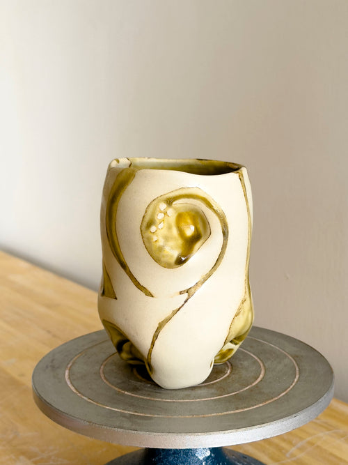 Handmade Cup - Amber Ash Seloura #5 - Jordan King Clay