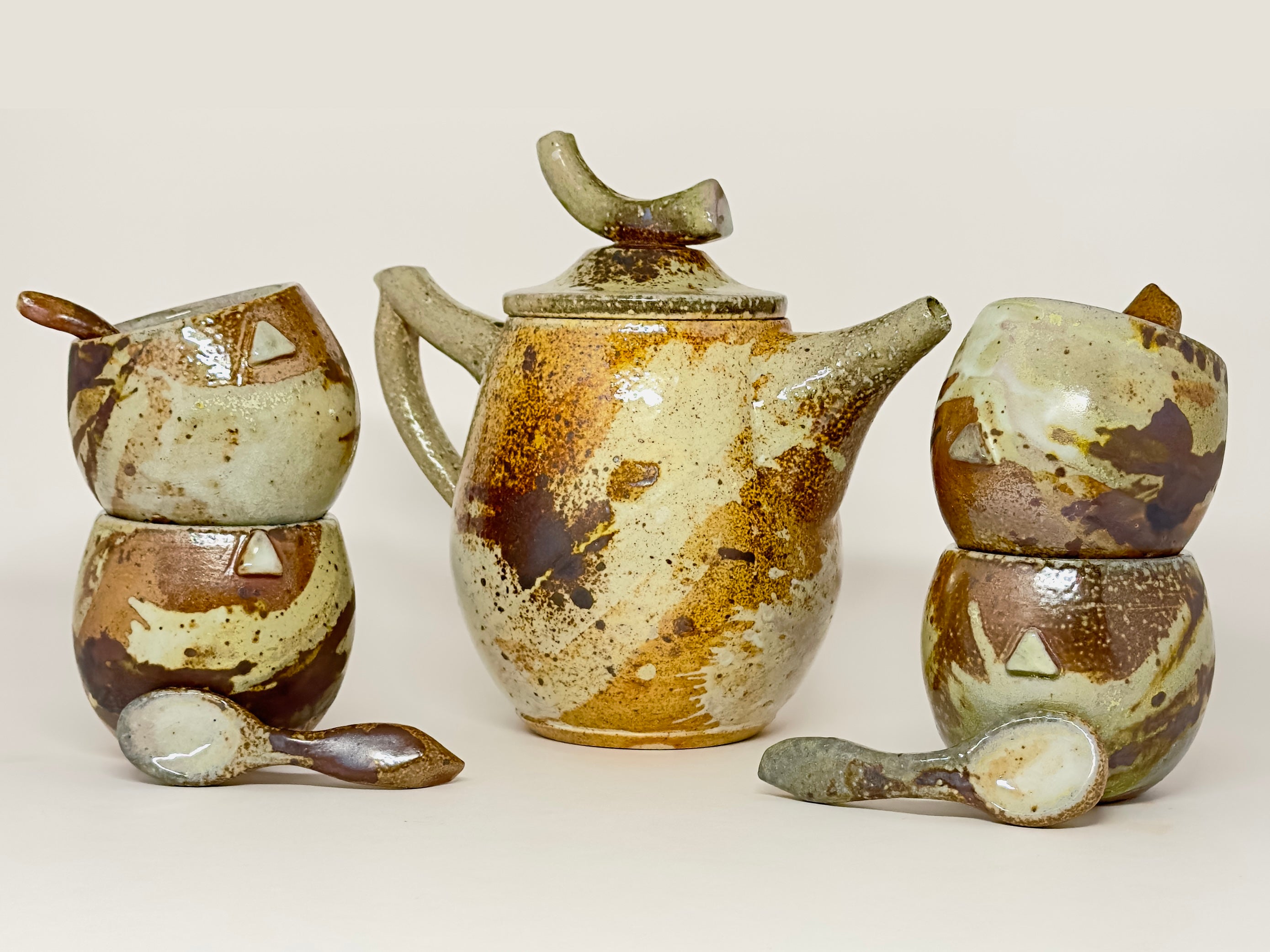 Soda Ash Tea Set with Spoons - 2019 - Jordan King Clay
